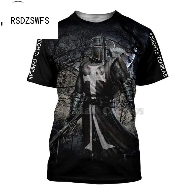 PLstar Cosmos All Over Printed Knights Templar 3d t shirts tshirt tees Winter autumn funny Harajuku short sleeve streetwear-7