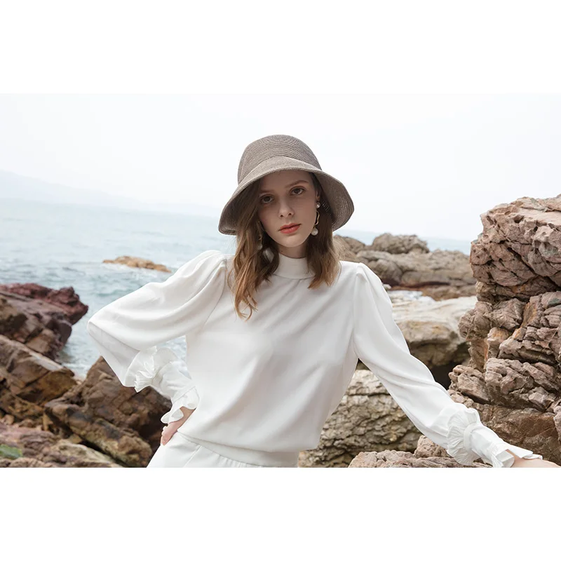 X004 Adult Summer Sun Hats Lady Fashion Wide Brim Sun Protection Beach Hat Foldable Straw Hat Korean Style Summer Hat Lady Hats