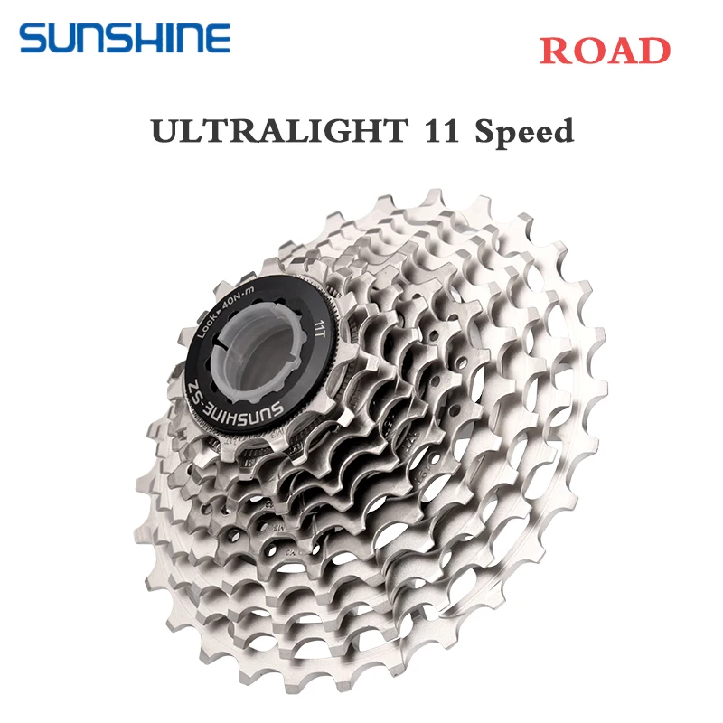 SUNSHINE-Roda livre ultraleve para bicicleta de estrada, 11 velocidades, 12 velocidades, 28T, 32T, 34T, 36T, cassete de bicicleta, volante, cascalho