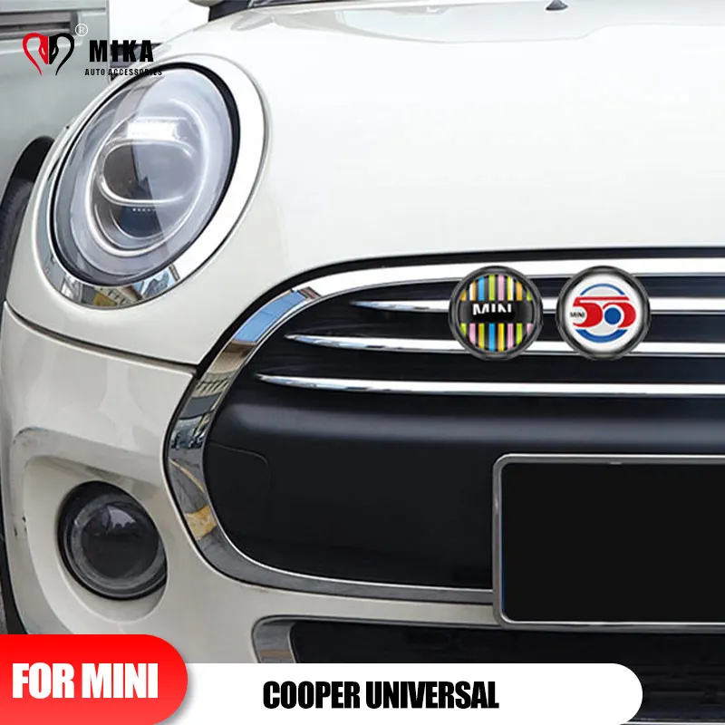 

For Mini F55 F56 F60 R55 R56 R60 Cooper Front Grill Decals Emblem Metal 3D Stickers Badge Accessories Auto Decoration Styling