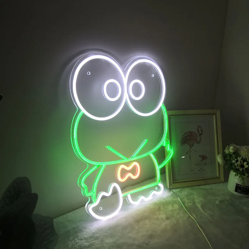 Frog Neon Light Signs Anime Neon Custom 12V Children's Room Decor Kids Bedroom Led Lamp Home Wall Personalized Decoration