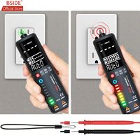 BSIDE ADMS1 Digital LCD Multimeter X1 3-Line Display Auto Voltage Tester Curved Screen Voltmeter with Analog Bar 8 LED Indicator