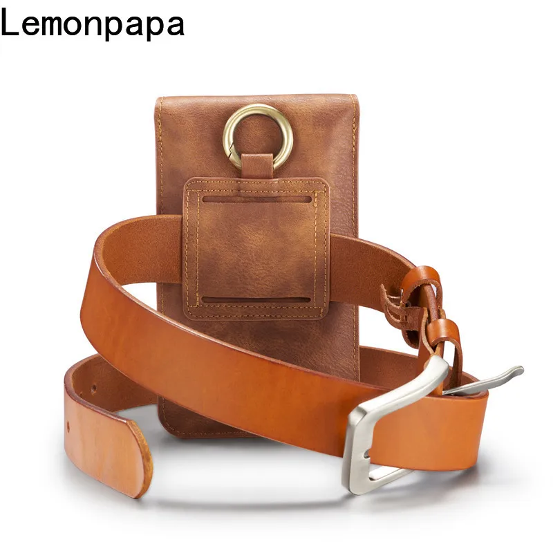 الحافظة الجلدية الخصر حقيبة رجالي في الهواء الطلق حزام حقيبة الهاتف الحقيبة قضية الهاتف لسامسونج S20 الترا S10 S9 S8 زائد نوت 20 10 8 9 برو