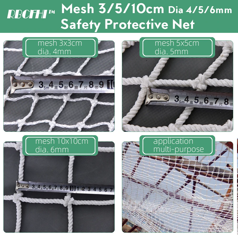 Dia 4/5/6MM Mesh 3/5/10CM Anti-Fall Safety Protective Net Garden Plant Climbing Netting Home Balcony Railing Fence Protection