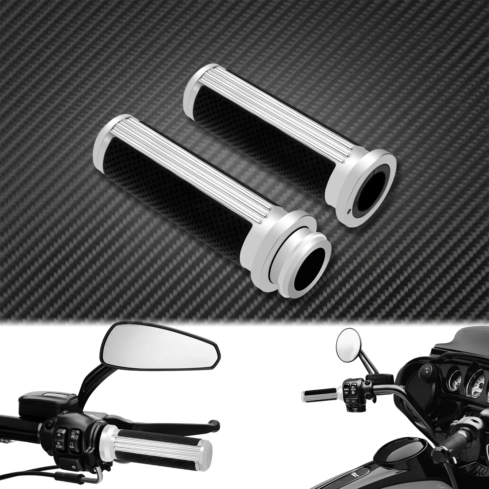 Motorcycle 1\'\' 25mm Electronic Throttle Handle Bar Hand Grips Handle Grip For Harley Touring Electra Glide Softail Slim Fat Boy