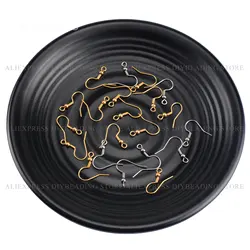 20-500 Pcs Hypoallergenic Stainless Steel Earring Hooks/Ear Wire/Bead and Coil French Fishhooks Earring Component Finding