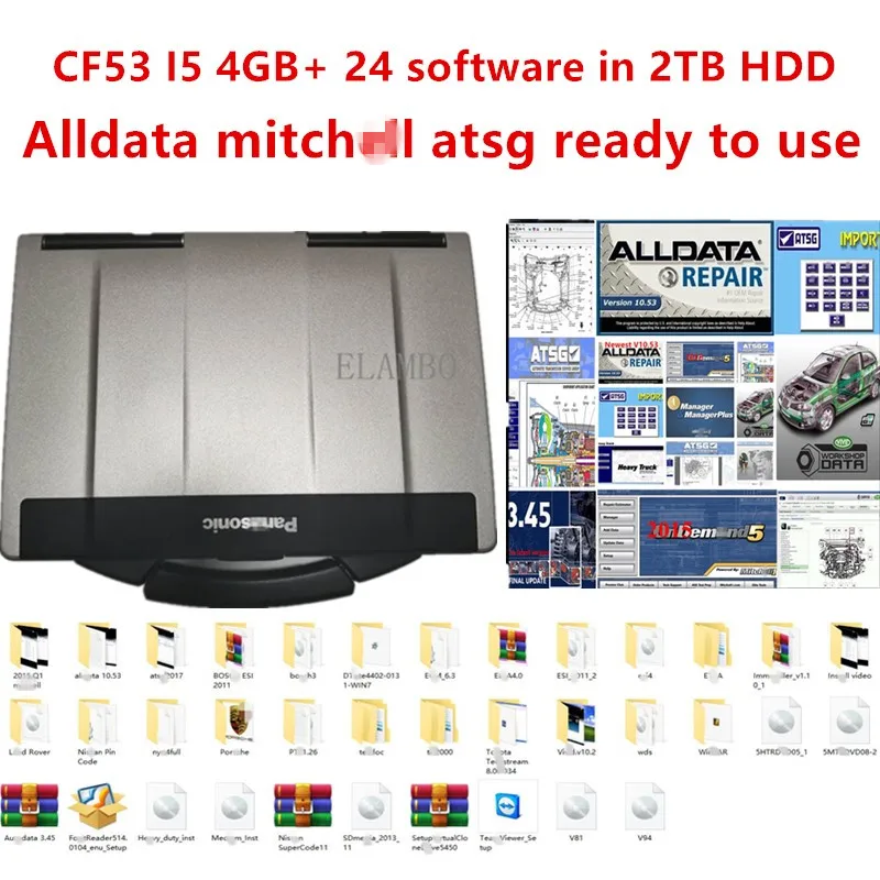 

2021 auto repair Alldata mi.chell atsg 24 softwarein 2TB HDD with Panasonic CF-53 cf 53 4GB card CPU I5 Laptop Anti-Corrosion