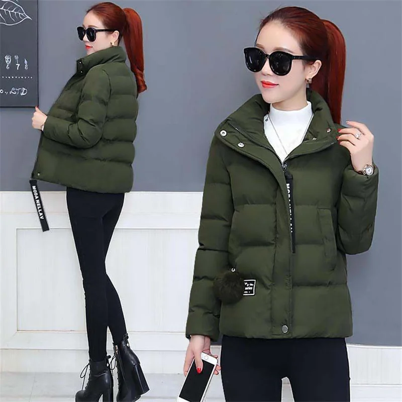 2020 New Winter Women Coat Parkas Short Jacket Casual Cotton Padded Parkas Coat Thicken Warm Female Jacket Outerwear Plus Size