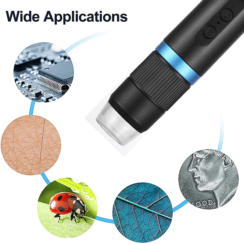 1000X Zoom WIFI portatile HD bambini microscopio elettronico digitale professionale USB 8 Led per strumenti di saldatura a moneta per PC cellulare