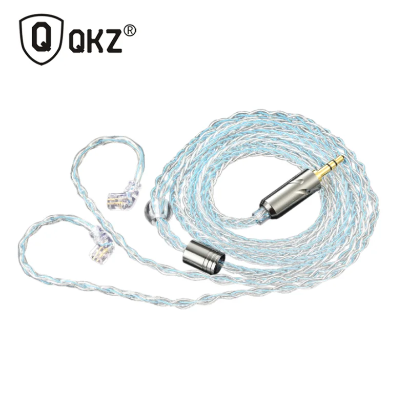 QKZ T1 200 Cores 8 Strand OFC copper silver-plated upgrade cable wire 3.5mm QDC type for KZ ZSN pro x TRN MT1 ZXT