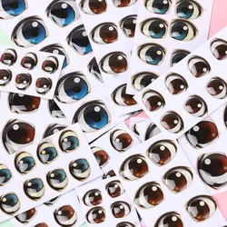 10 Pairs Multi Styles Cartoon Crystal Eyes Brown/Blue Cute Eyes Stickers Boy Anime Figurine Doll Face Organ DIY Doll Accessories