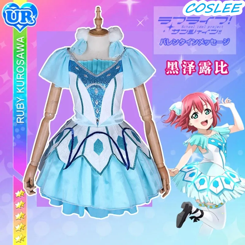 

COSLEE аниме LoveLive Sunshine! Aqours Kurosawa Ruby косплей костюм синий новый мир униформа для Хэллоуина