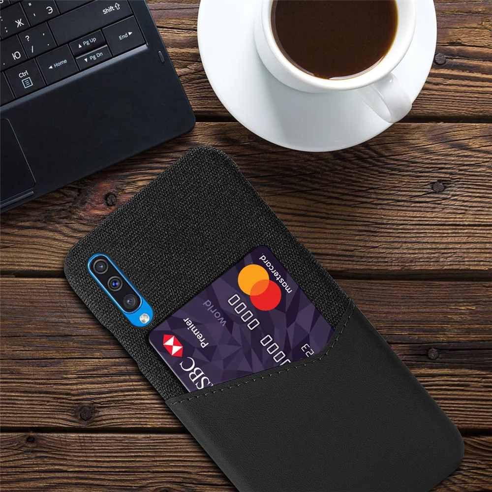 Funda con ranuras para tarjetas para Samsung A50, A50S, A30S, Galaxy A50, Funda de cuero de negocios para teléfono Galaxy A 30S, 50S, 50, 6,4 ", 2019 Capa