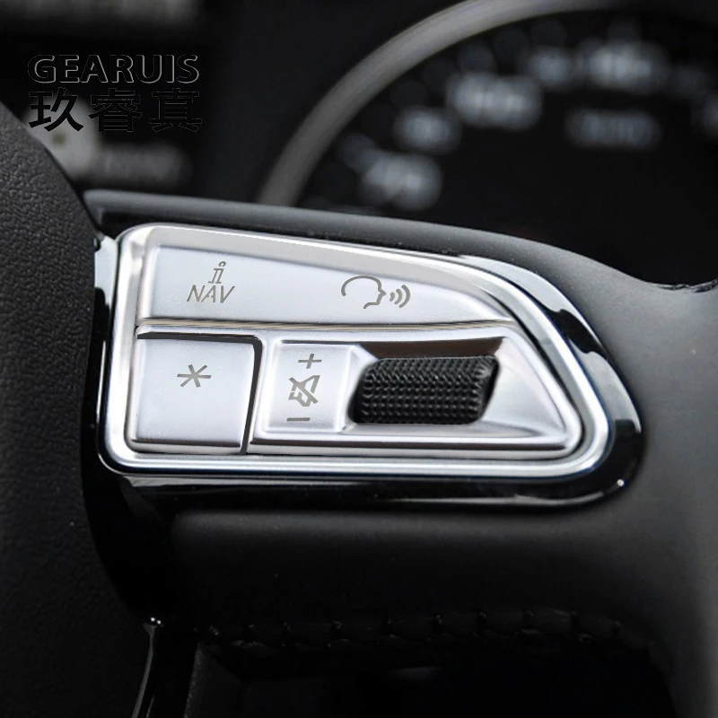 Car styling Atuo steering wheel switch buttons Trim decoration Frame Covers stickers for Audi A3 8V S3 Interior Accessories