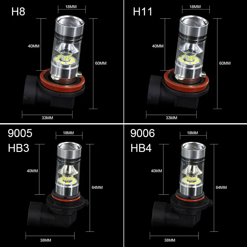 2pcs Canbus NO Error H8 H11 Car CSP LED Fog Lights Bulbs Lamp for Volkswagen VW Tiguan Passat Golf Alltrack Atlas 2018 2019