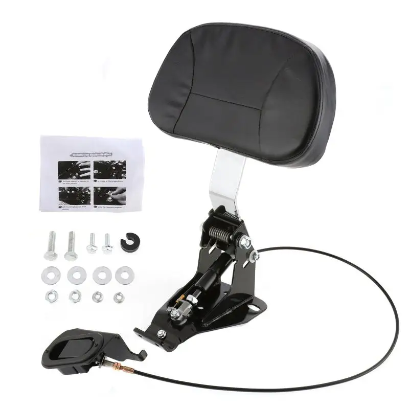 Motorcycle Driver Backrest Hydraulic Pressure Adjustable Rider Pu Leather Smart Mount Backrest For Harley Touring 2009-2020