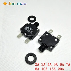 1PCS Reset Fuse Circuit Breaker MR1 2A 3A 4A 5A 6A  7A 8A 10A 15A 20A Thermal Switch Overload Protector Push Button Black WP-01