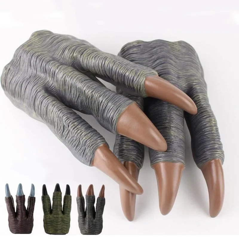 Dinosaur Claw Gloves Cosplay Jurassic Play Model Halloween Werewolf Trick Children Toys Kids Party Gift Prop Hands Q4H5