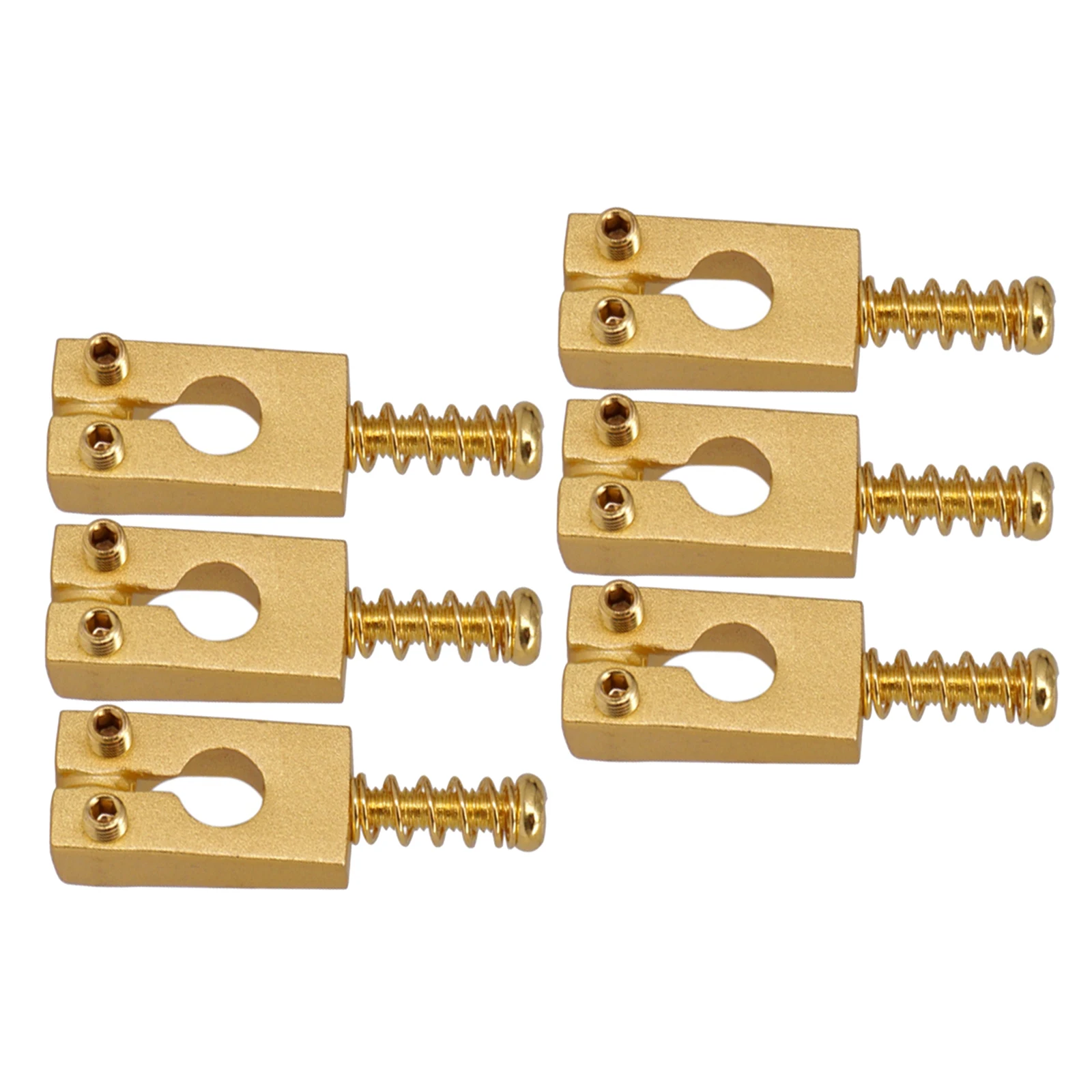 6pcs Brass Golden Electric Guitar Bridge Locked Saddles 10.5x20mm for ST Electric Guitar Parts