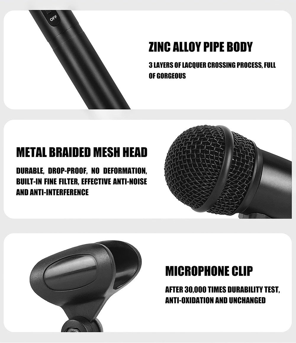 XTUGA MI7P 7-Piece Wired Dynamic Drum Mic Kit (Whole Metal)- Kick Bass, Tom/Snare & Cymbals Microphone Set - Use For Drums