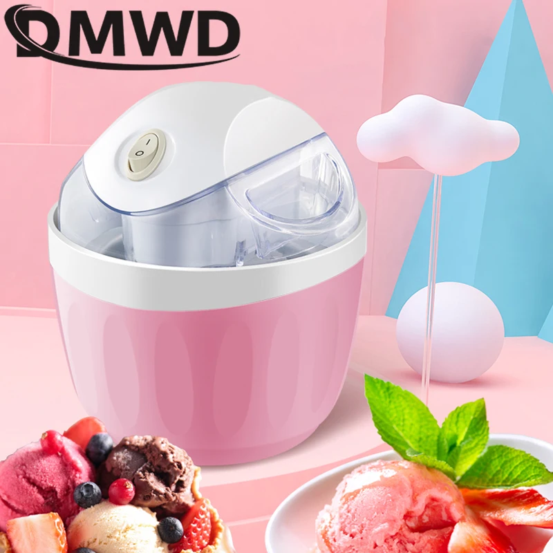 DMWD MINI automatyczna maszyna do lodów DIY koktajl mleczny maszyna do lodów fajne owoce deser sorbet zamrażarka blender do koktajli mlecznych 500ml