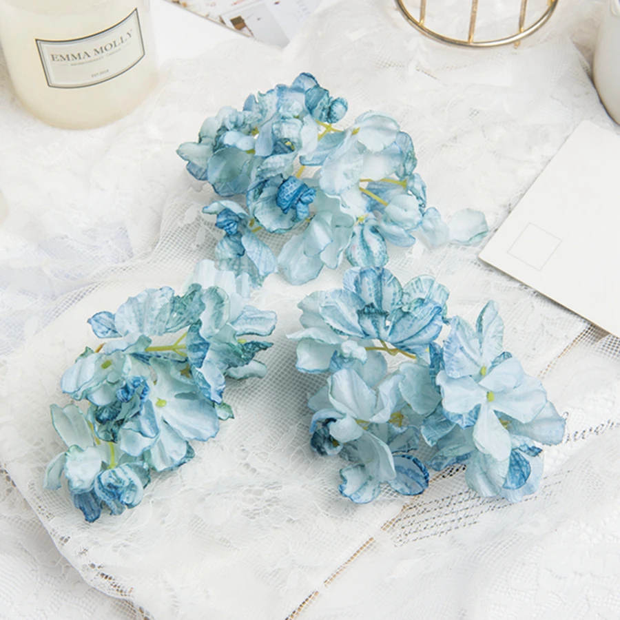 5 Stück Seidenhortensien für Hochzeitsdekoration, Großhandel, Kränze, DIY-Blumenarrangements, Heim- und Gartendekoration, Künstliche Blumen für die Wand – Detail 3
