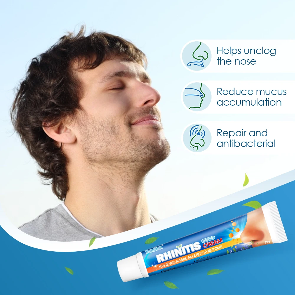 Sumifun Rhinitis Herbal Ointment Chronic Sinusitis Cream Allergic rhinitis spray Nasal Congestion cooling medical balm 20g