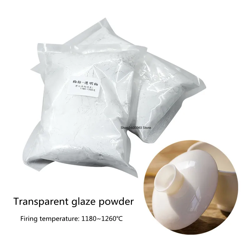 500g Ceramic Transparent Glaze Powder To Prepare Colorless Glaze Jingdezhen Monochromatic Glaze Firing 1180~1260 Degrees