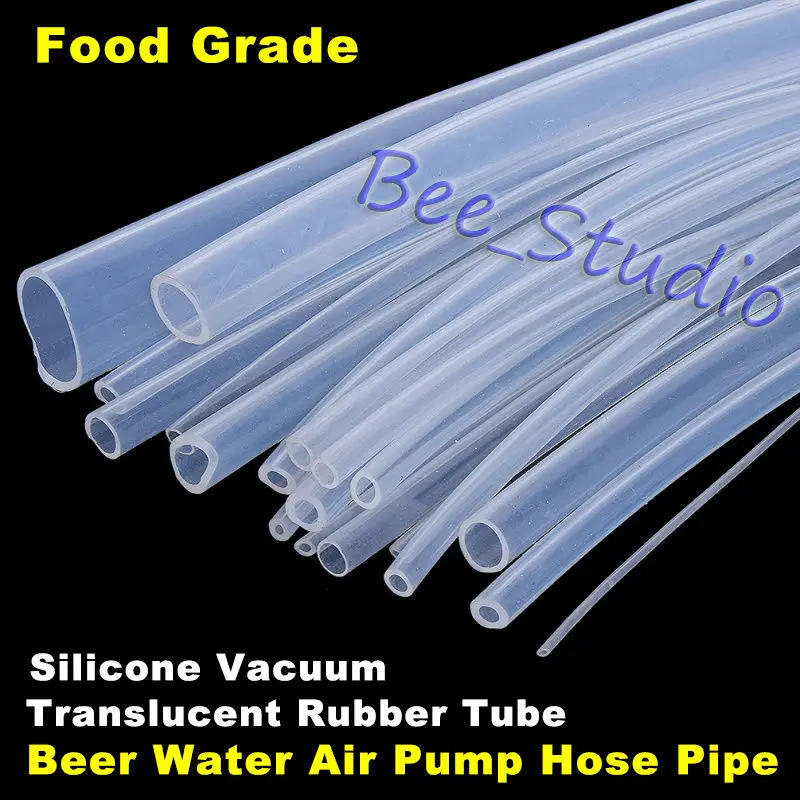 

1M Safe Food Grade Clear Flexible Soft Rubber Translucent Hose Tube Silicone Pipe 1mm-19mm 1/2/3/4/5/6/7/8/9/10/12/25mm