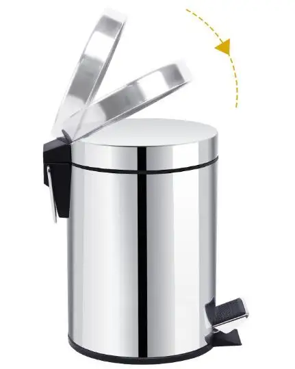 Round 12L/20L Stainless Steel Step Trash can Dustbin Waste basket Garbage Container Kitchen Rubbish bin Trash Can Waste Storage