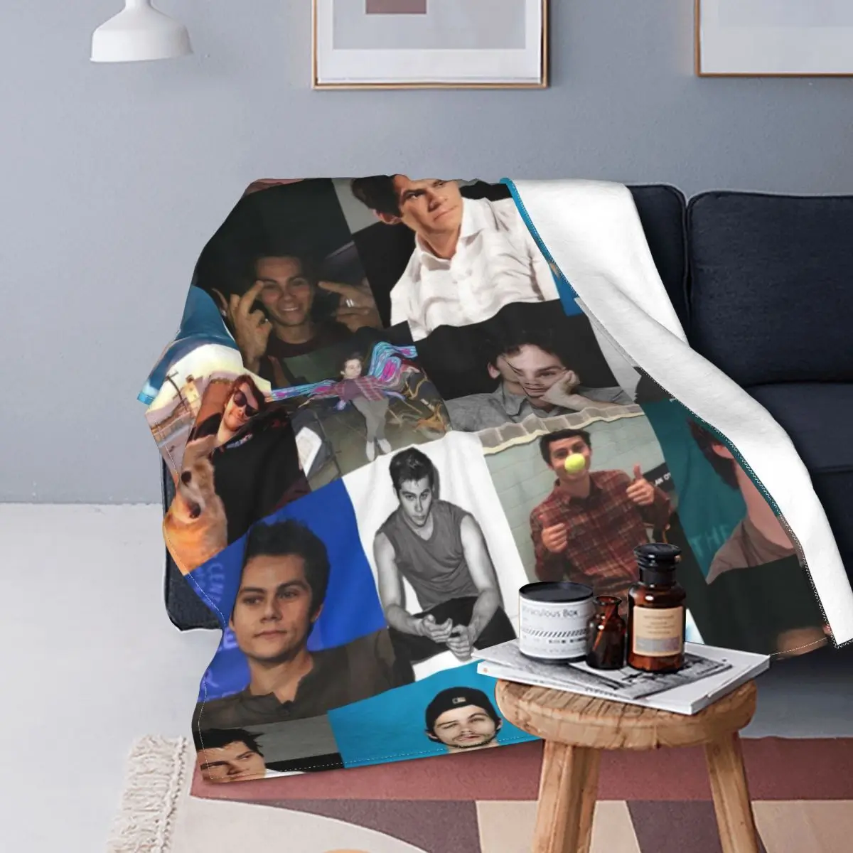 

Dylan O'Brien Collage Blanket Wool Vintage Soft Throw Blankets for Bedspread Spring/Autumn