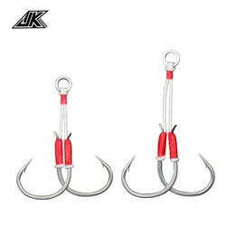 JK Lightweight Red Color 3/0 4/0 5/0 6/0 Slow Jig Hook Assist Double Fish Hooks Saltwater INCHIKU All For Fishing Tackles Snap