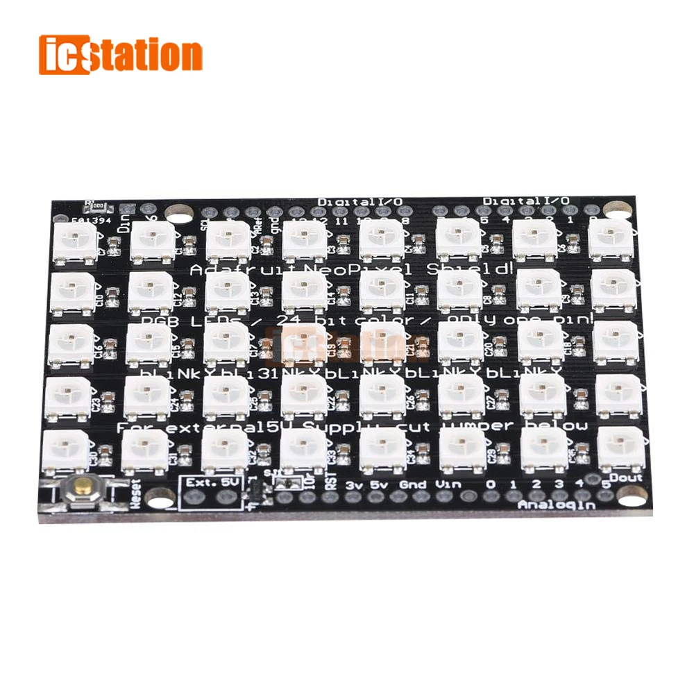 Bouclier matriciel LED 40 bits WS2812B 5050 RGB, avec pilotes intégrés, nouveau