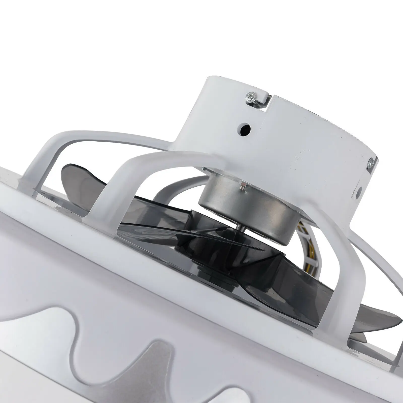 OUKANING 20 Inch Semi Flush Mount Ceiling Fan Light 3 Speed Setting LED Chandelier with Remote Controller for Home Decoration