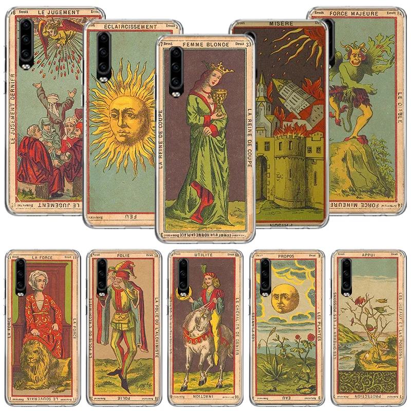 Tarot Cards Reading Art Phone Case For Huawei P30 P40 P20 P10 P50 Mate 20 10 30 40 Lite Pro Plus Printing Cover Coque Shell