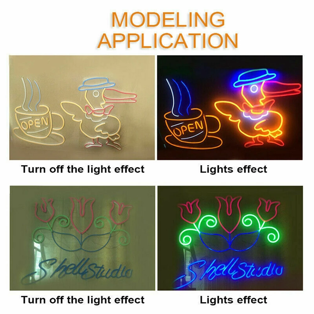 1M-5M DC 12V SMD2835 tubo flessibile in Silicone al Neon impermeabile con striscia luminosa a LED, quattro opzioni di colore