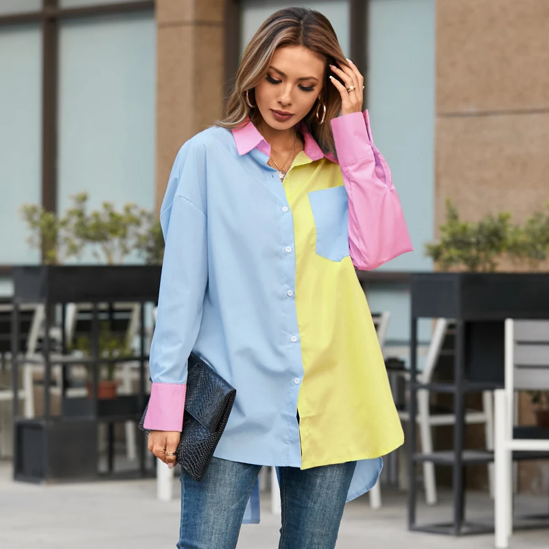 Celmia Casual Long Sleeve White Shirts Women 2023 Lapel Solid Loose Blouses Spring Asymmetrical Chic Back Slit Blusas Femme