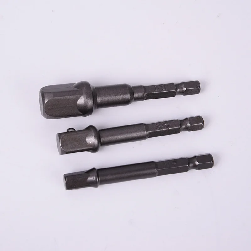 3個クロームバナジウム鋼ソケットアダプタセット六角シャンク1/4 "3/8" 1/2 "延長ドリルビットバーセットボール延長電源ツール