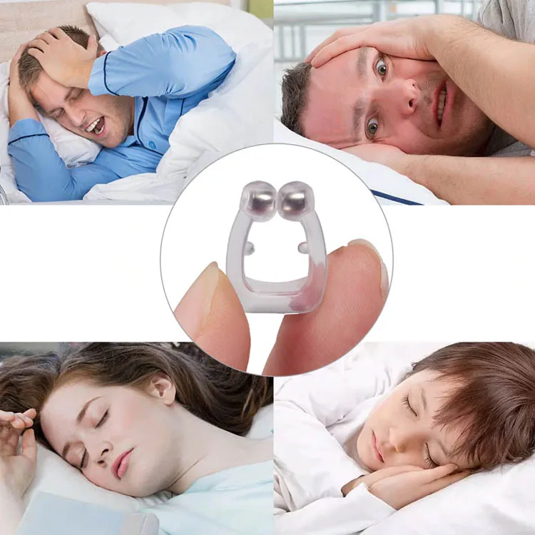 Magnetic Anti Snore Stop Snoring Nose Clip Sleep Tray Sleeping Help Apnea Guard Night Device with Case