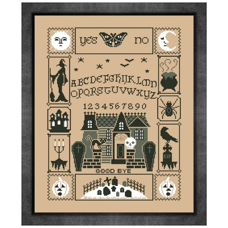 Halloween ouija cross stitch kit cartoon pattern design 18ct 14ct 11ct linen flaxen canvas embroidery DIY needlework