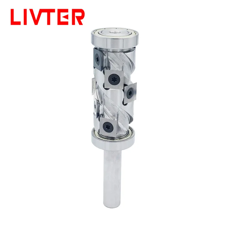 Top And Bottom Bearing Mini Spiral Milling Cutter Carbide Insert Spoilboard Surface Planer 12.7Xd30Xh55