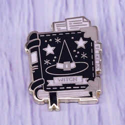 Standard book of spells pin literature brooch witchcraft lovers great addition