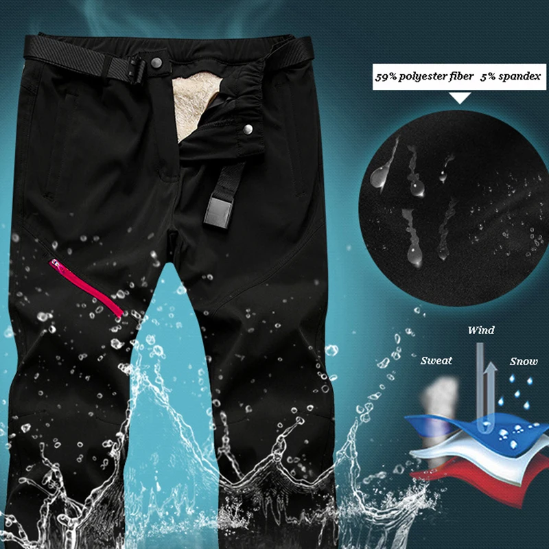 Traje de esquí grueso y cálido para mujer, pantalones de esquí al aire libre, impermeable, a prueba de viento, chaqueta de Snowboard, traje de