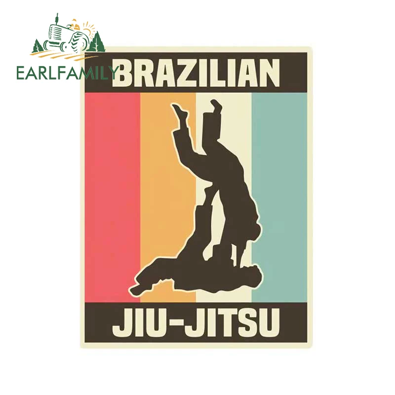 EARLFAMILY 13cm x 10cm for Brazilian Jiu Jitsu Car Stickers Sunscreen Scratch-Proof Decal Anime Windshield Trunk Decor Car Label