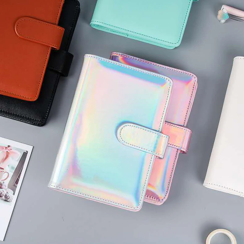 Macaron Color Binder Notebook Student Office Stationery PU Handbook Notepad Travel Book Learning Office Supplies