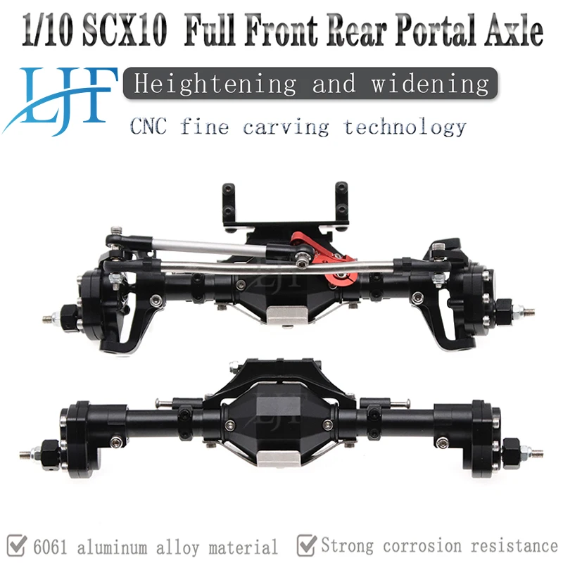 

LJF SCX10 Aluminum CNC Anodized Full Front Rear Portal Axle for 1/10 RC Crawler Car Axial SCX10II 90046 90047 Upgrade Parts NO.E