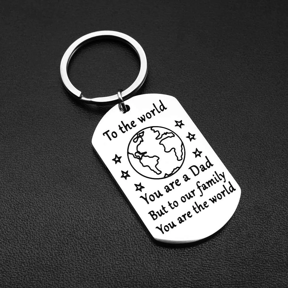 Fathers Day Keychain Gift Thank You Step Dad Wedding Anniversary Men Him Valentines Day Gifts fot Step Dad In Law