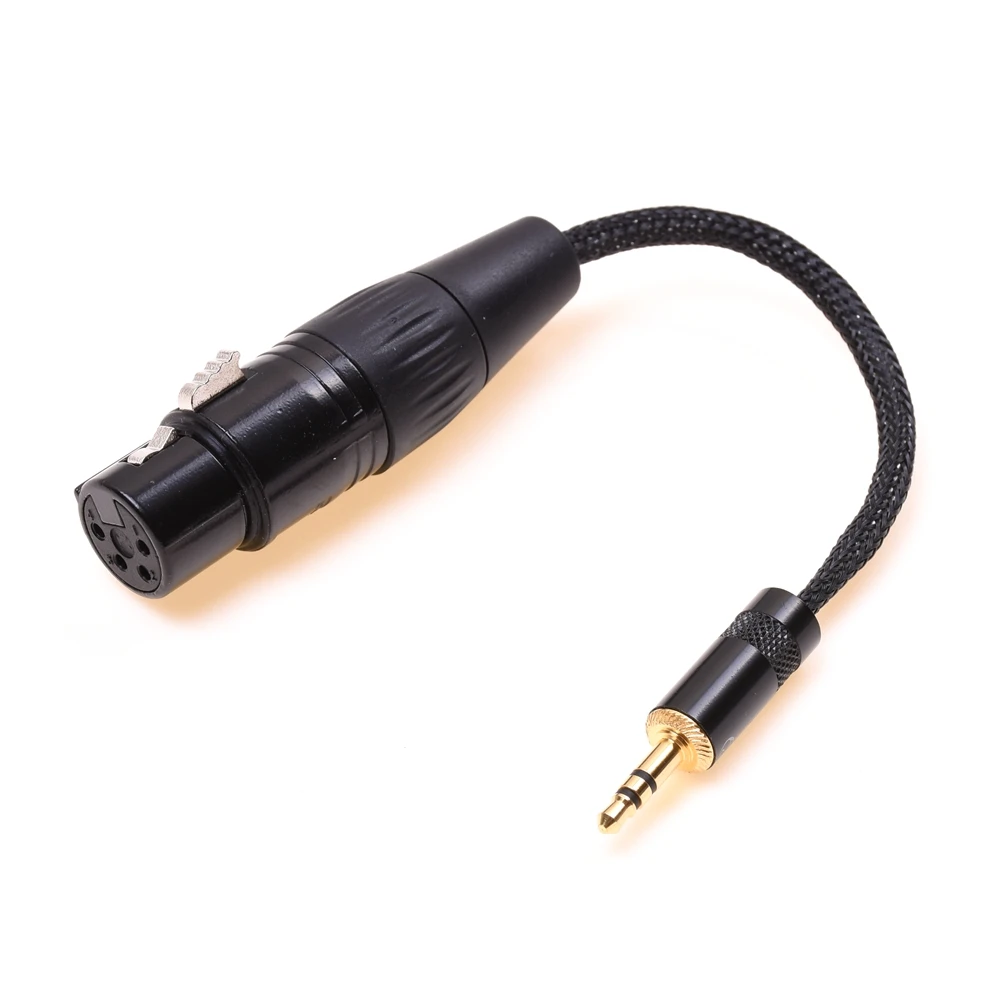 GAGACOCC-Cable de Audio macho XLR hembra de 4 pines a TRS 1/8, 3,5 MM, chapado en plata de 4 núcleos XLR a 3,5 MM para auriculares XLR de 4 pines