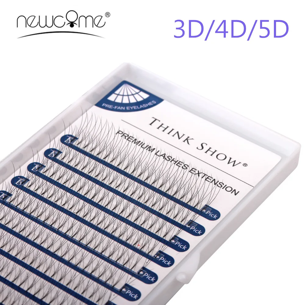 

NEWCOME 12lines Permade Volume Fans Eyelash 3D/4D/5D Short Stem Faux Mink Russian Eyelash Extension Professional Cilia Makeup