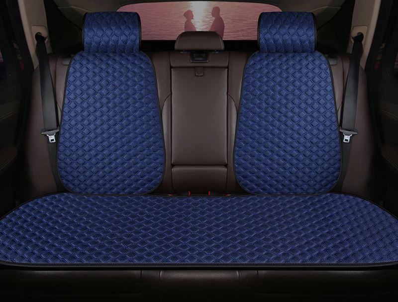 Summer Car Seat Cover Skidproof Front Rear Backrest Flax Protector Auto Seat Protect Cushion Anti-slip Pad Ｍat Car Accessories image 2